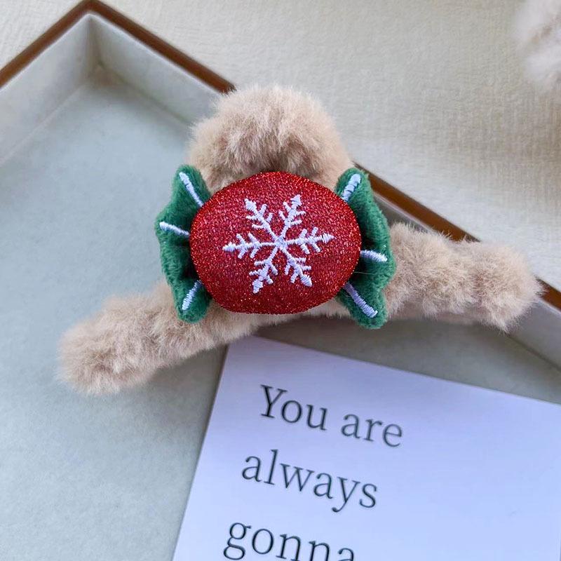 2024 Cute Christmas Reindeer & Snowman Plush Hair Claw Clips for Women
