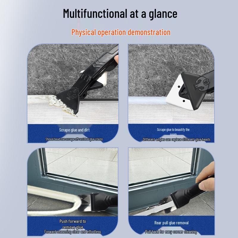 5-in-1 Caulking Tool: Glass Glue Gun, Trim & Edge Cleaner, Silicone Grouting Tool, Scraper Board X20