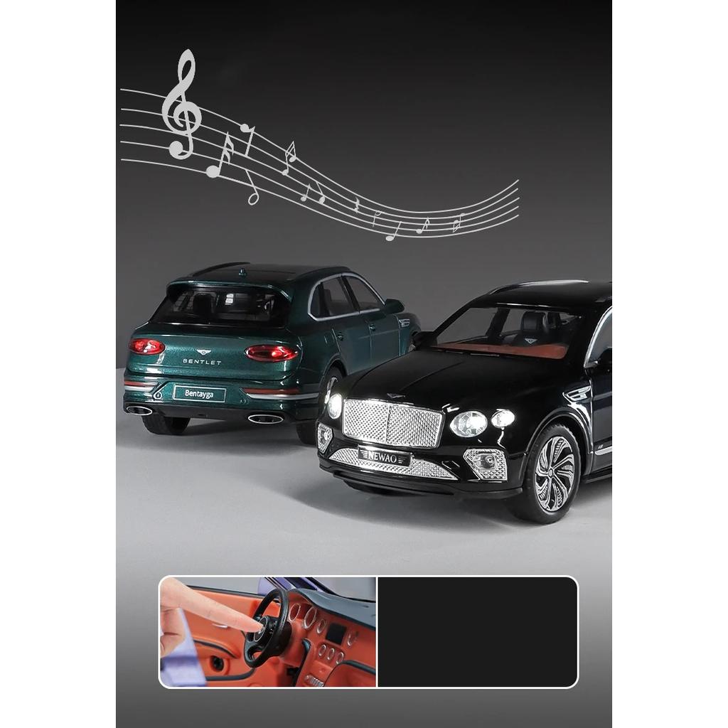1/24 Bentayga SUV Slitinové auto Odlitky a Hračky Vozidla Model auta Zvuk a Světlo Zpětný chod Autíčka pro Děti Dárky