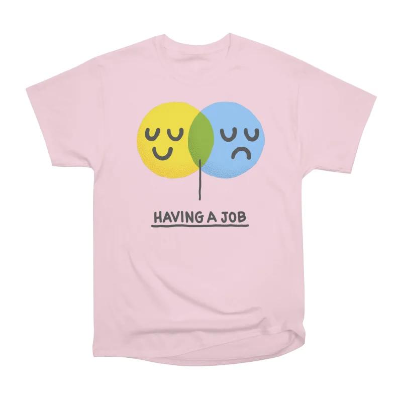 Men Casual Shirts Short Sleeves HAPPY SAD Pink Tees Oversized T-shirts S