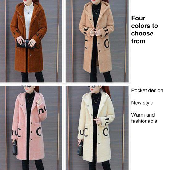 Plush Overcoat, Single Breasted, Windproof, Soft, Classic, Double-sided Fleece, Mid-Length, Cardigan Overcoat, Daily Wear