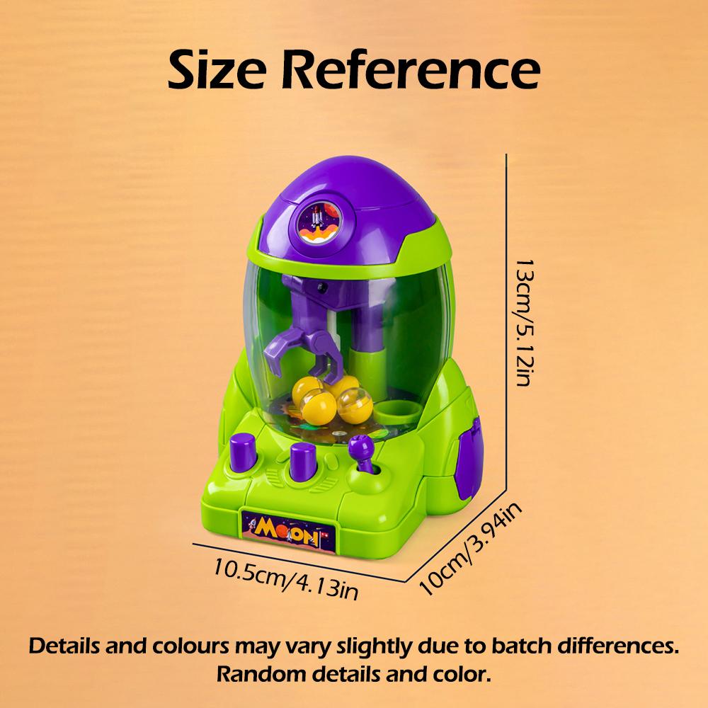 Mini Claw Crane Doll Game Machine Space Rocket Crawler, Ball Pincer, Egg Twister - Halloween/Christmas Gift To Win Prizes!