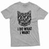 I Do What I Want Cool Cat T-shirt Cat with Glasses Funny Birthday Gift Tee Shirt