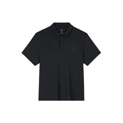 Einfarbiges Logo Pullover Kurzarm Poloshirt Herren Oberteile Schwarz 952428116-6