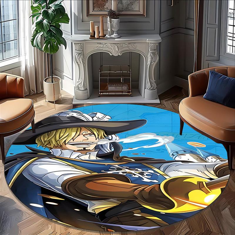 1pc S-Sanji  Carpet, Round Rug, Comfortable, Suitable for Entryways, Living Rooms, Office, And Bedrooms, Christmas Decoration