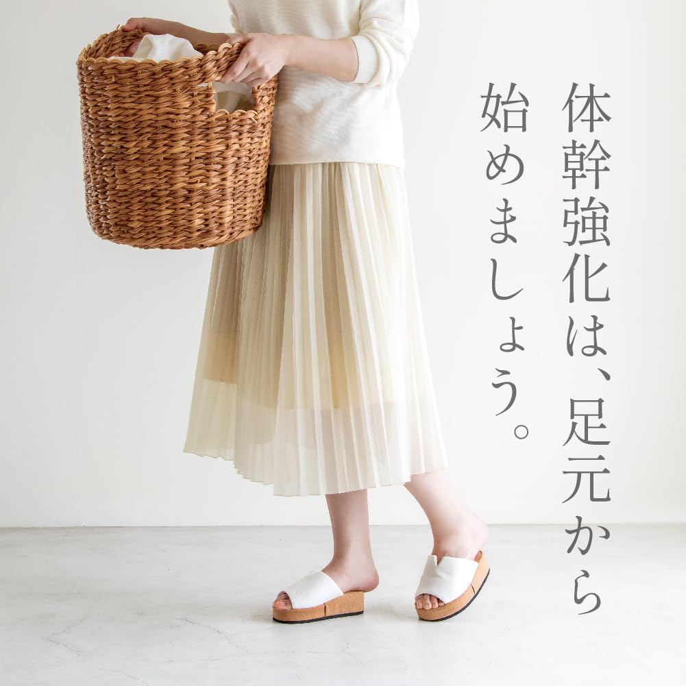 Alphax Core Training Slippers, Sliet, Half Size, White, 23.0-25.0cm