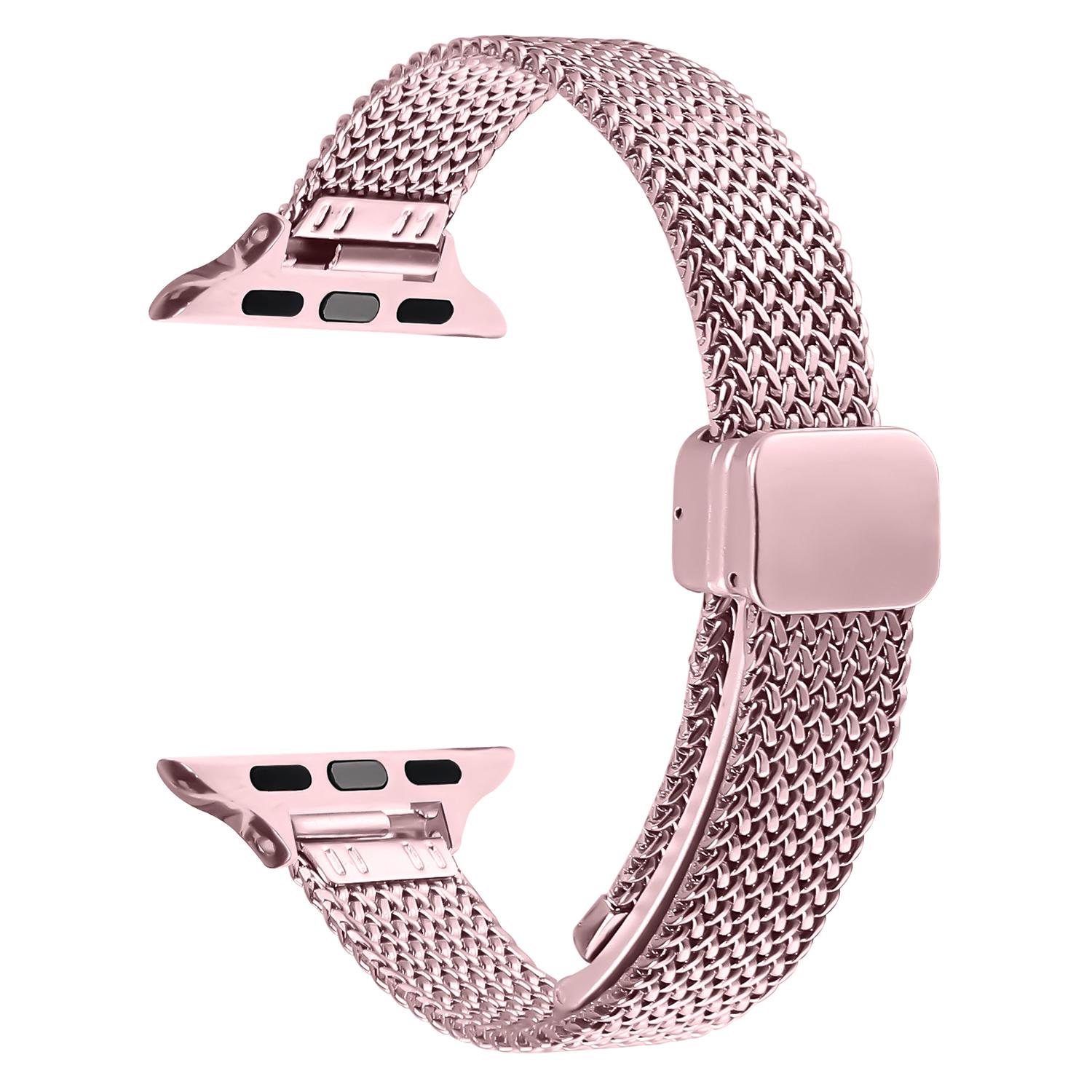 

Milanese Watch Band for Apple Watch Series 11 10 42mm/9 8 7 41mm/SE3 SE2 SE 6 5 4 40mm/3 2 1 38mm Herringbone Stainless Steel Strap B
