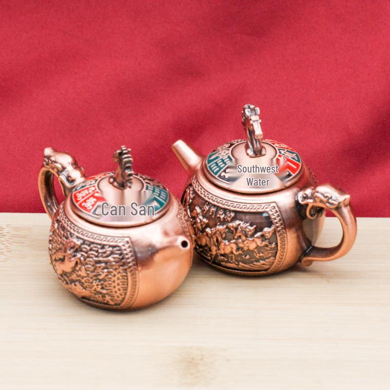 Exquisitely Crafted Kylin Handle Pot: Perfect Desktop Ornament & Gift for New Beginnings or Relocations