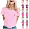 Women's Casual Neck Short Sleeve Pullover T-Shirt with Breast Print