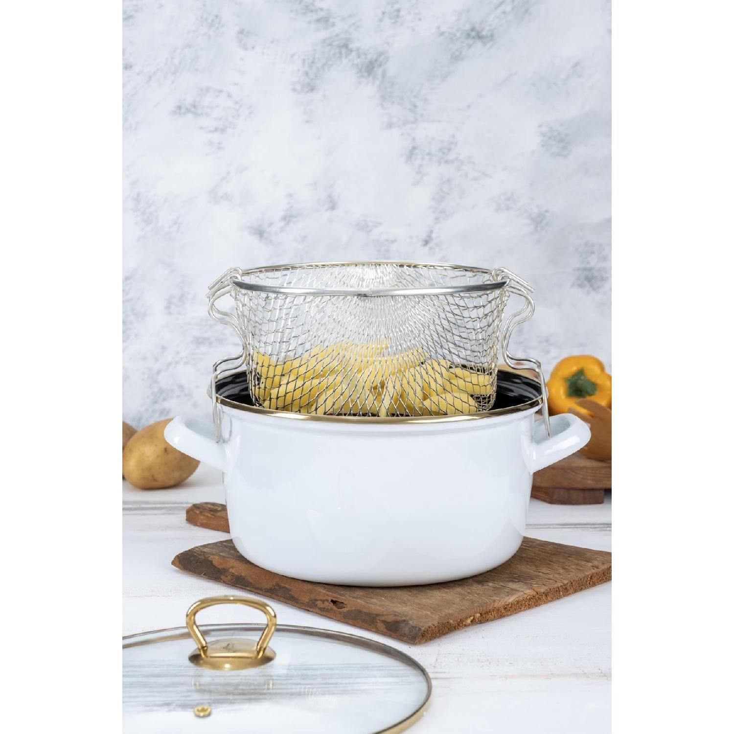 

Емальована каструля Qualita Savor - біла білий