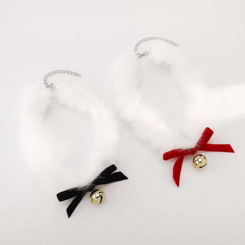 Plush Christmas Choker Velvet Bowknot Xmas Clavicle Chain  Holiday Photography Accessories