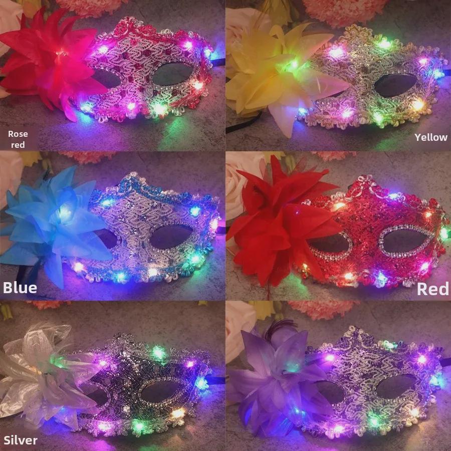 

Детская светящаяся маскарадная маска на пол-лица в виде лисы для Хэллоуина и вечеринок