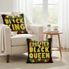 Fun Black History Month Cushion Cover Natural Linen Organic Fabric DoubleSided Printing Couch Pillow Covers Home Decor