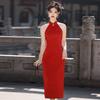 Qiyige Spring and Summer New New Chinese Toast Red Cheongsam Young High-end Temperament Girl