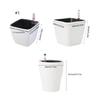 Plastic Self Watering Flowerpot Lazy Desktop Rectangular Square Plant Flower Pots with Water Level Indicators for Office