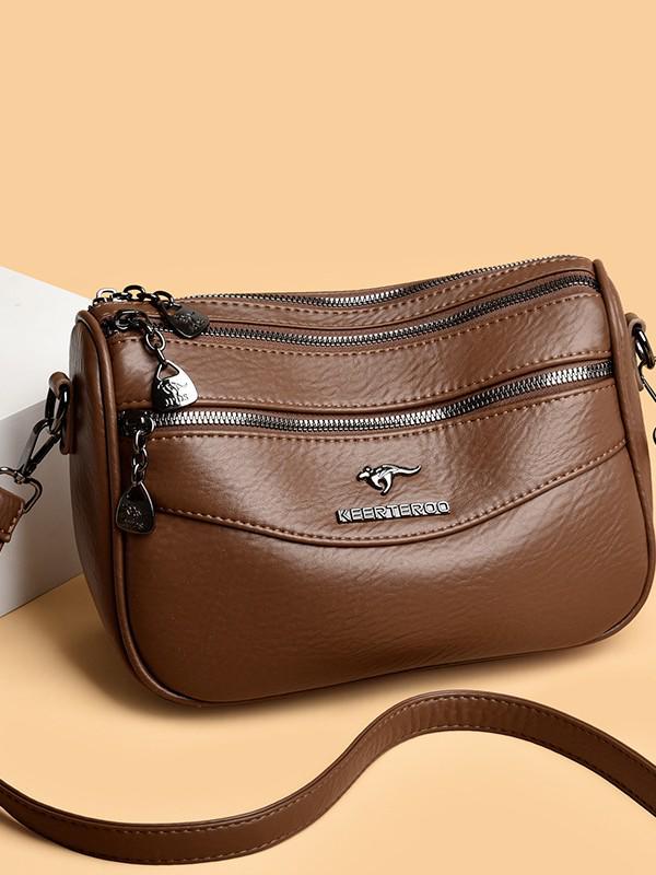 2024 Women's Multi-Layer Soft Texture Shoulder & Crossbody Bag - Large Capacity, High Quality