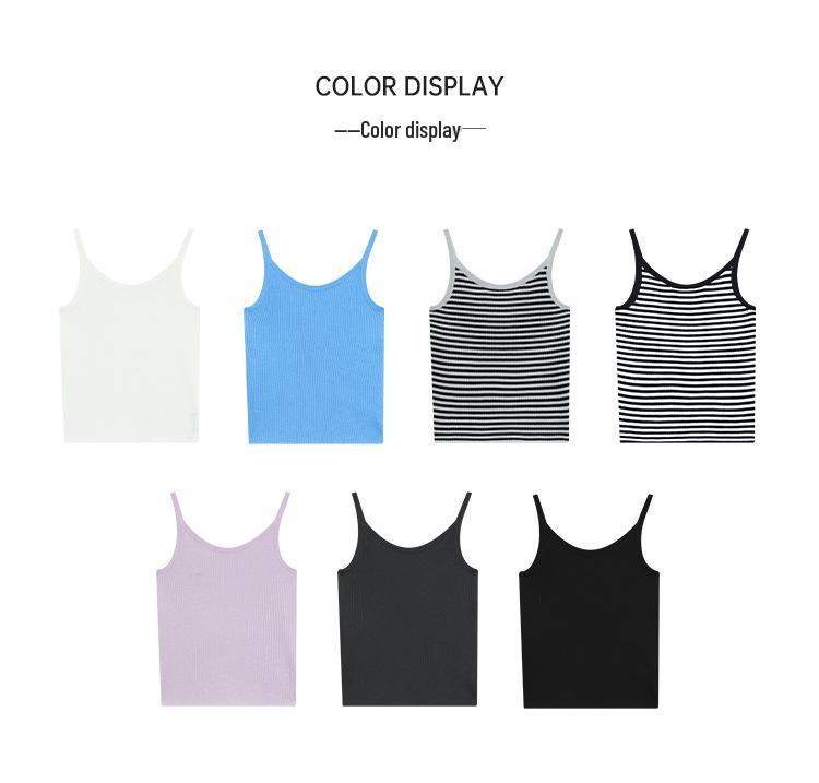 Clean Space Women's Skin-Friendly Knit Vest - 2025 Thirteen Lines Korean Style Versatile Camisole