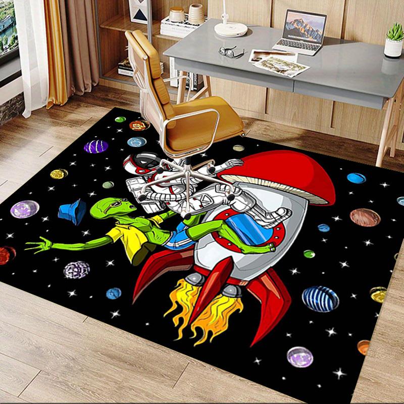 1PC space adventure astronaut alien Anti-slip carpet, suitable for Office, bedroomand playrooms. It can also be used as a sofa footrest cover-W63