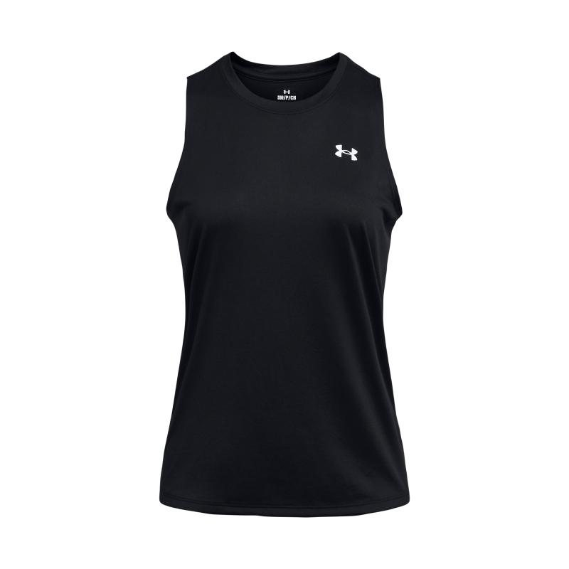 Under Armour Tech Logo Print Quick-Dry Round Neck Sleeveless Vest Women tops Black 1383655-001 XS