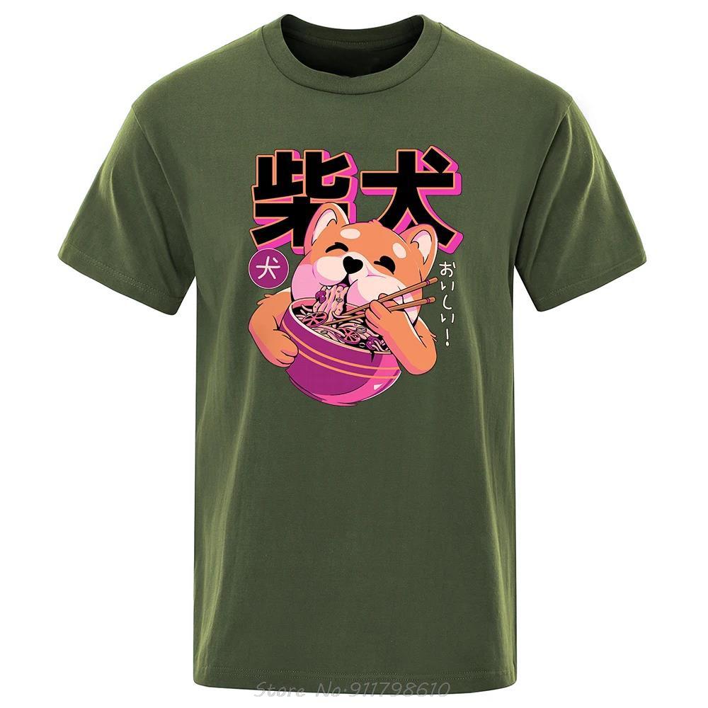 

Cute Shiba Inu Eating Noodles T-Shirt Fashion Cotton Tees Summer Comfortable Tshirt Hip Hop Breathable Eco-Friendly Men T Shirt 4XL