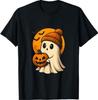 Cute Ghost with Pumpkin for Halloween Costume Party Spooky T-Shirt