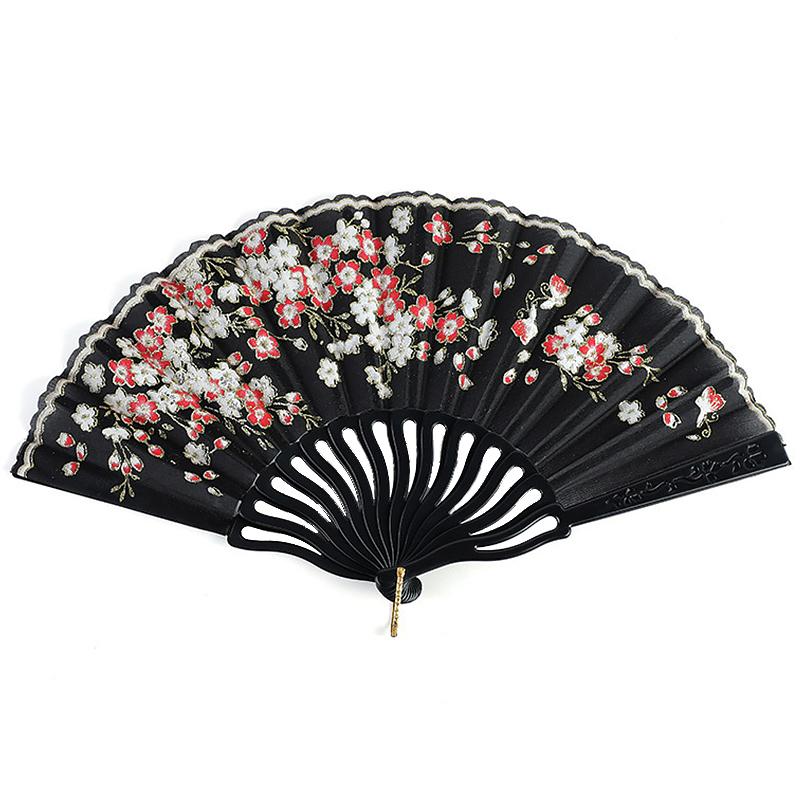 1PC Ancient Style Photography Folding Dance Performance Fan Elegant Plum Blossom Gift Plastic Classica New Chinese Style Colorful