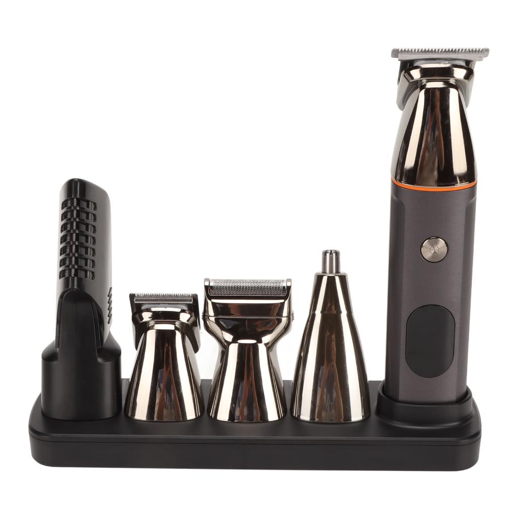 Electric Hair Clipper Waterproof Nose Hair Cutter Eyebrow Grooming Beard Trimming Set with 6 Guide Combs