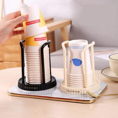 Portavasos de papel minimalista, estante de almacenamiento de vasos desechables para el hogar, estante de almacenamiento multifuncional para tazas de café y té con leche de escritorio