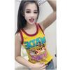 Large size cartoon Tigger slim and thin sling vest women's summer new Korean version color matching fashion versatile top