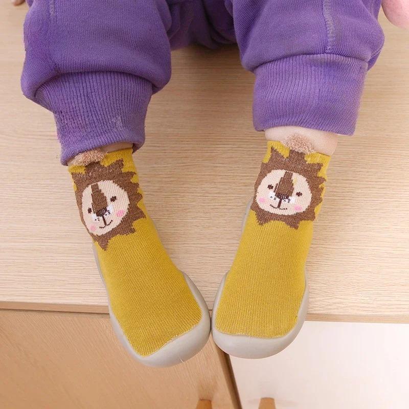 

New Spring Baby Toddler Shoes Baby Shoes Non-slip Fox Tiger Thickening Shoes Sock Floor Shoes Foot Socks Animal Style 20-21 (6-12Months)