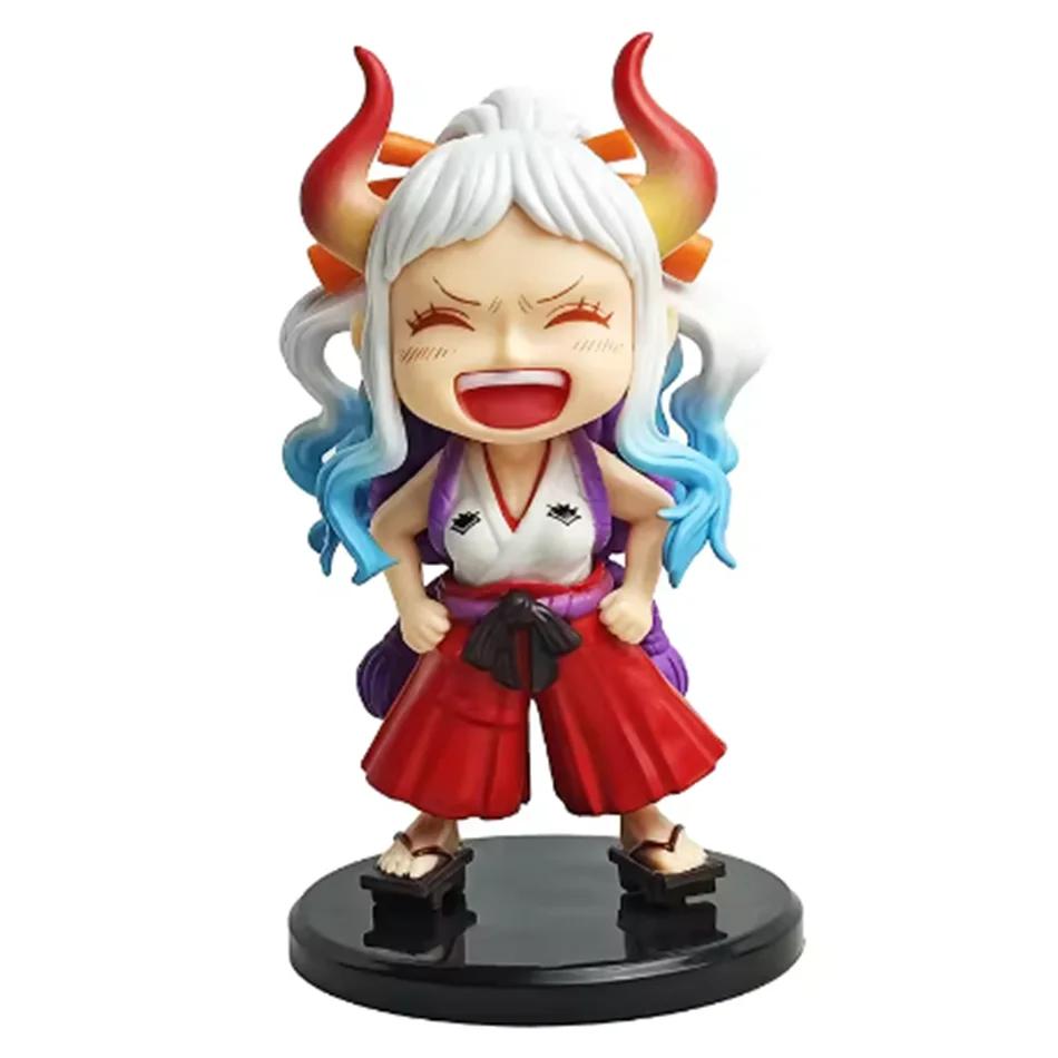 Anime One Piece Luffy Long Shan Zhi Handmade Laughter Ace and Q Version Figure Trendy PVC Model Cute Ornament Birthday Gift Toy