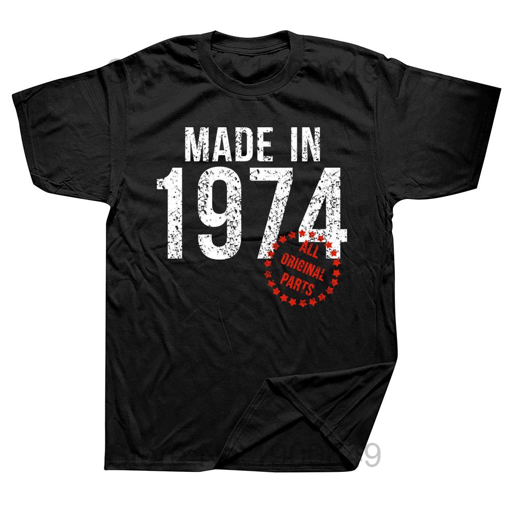 

New Men Made in 1974 All Original Parts T Shirt Oversize Printed Casual Tee Shirt Casual Short Sleeve Vintage Couples TShirt 4XL