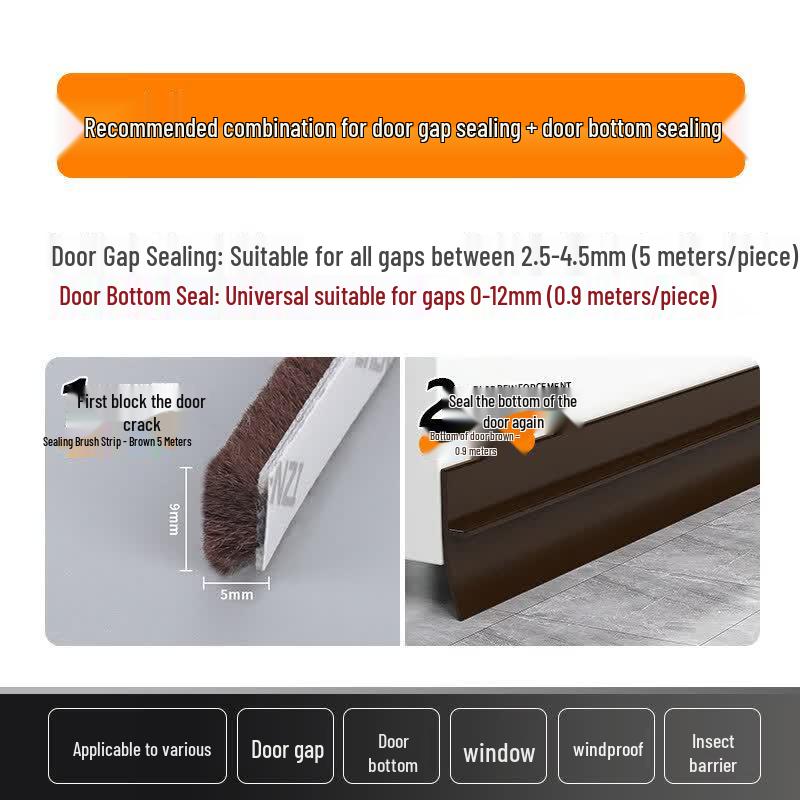 Self-Adhesive Door & Window Brush Seal Weatherstrip