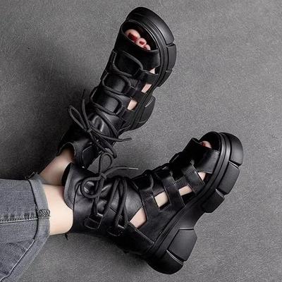 Fashion New Roman Sandales Wedge Platform Shoes Hollowed-out Breathable Women's Sandals Femmes High-heeled Gladiator Sandalias