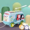 Bus Toys Multi-functional Rattle Puzzles Knocking Piano Drag Bus Early Educational Toys Gifts For Boys Girls