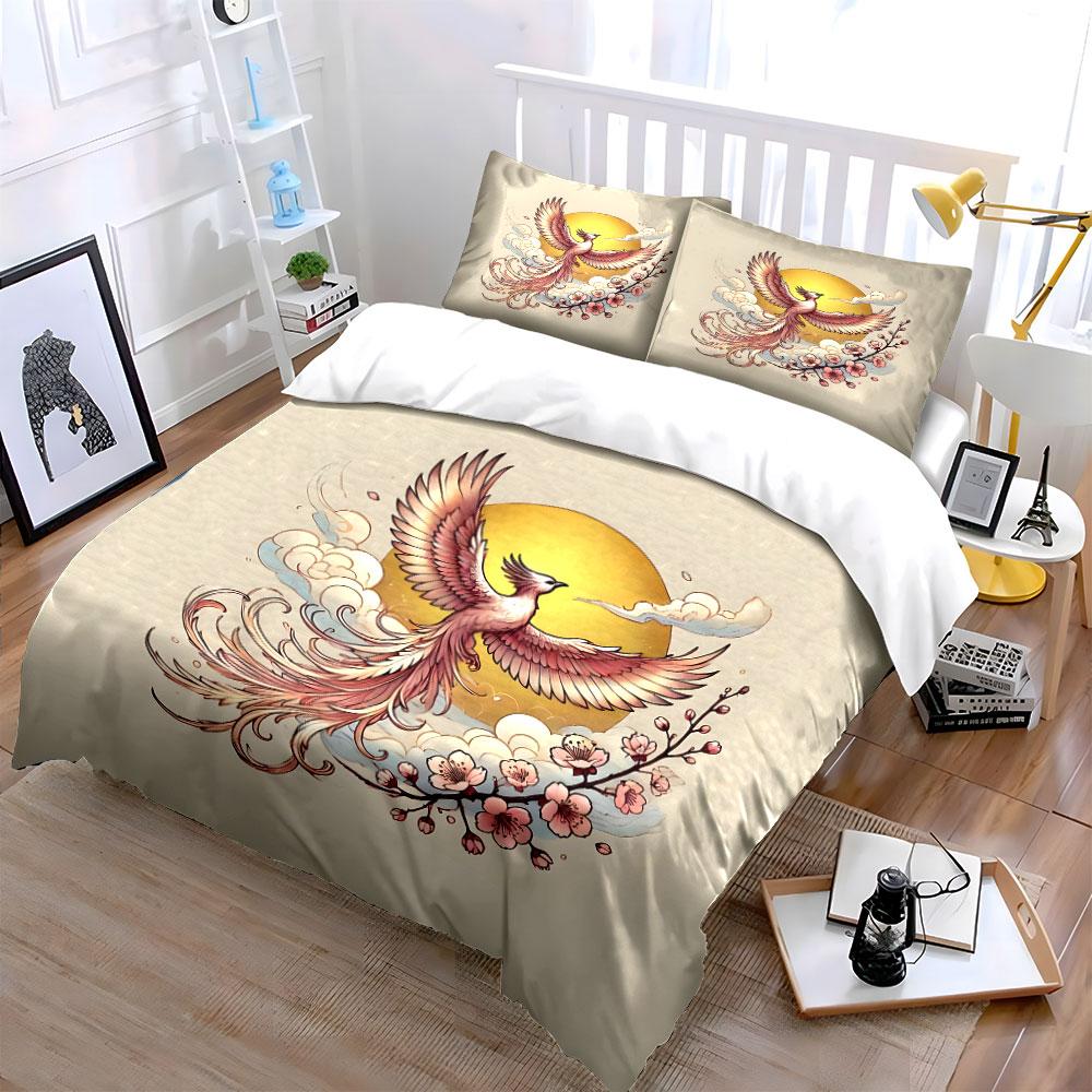 Phoenix Blossom Art Set Soft Comfortable Duvet Cover Bedding Set Included 1*Duvet Cover & 2*Pillowcases, Gift