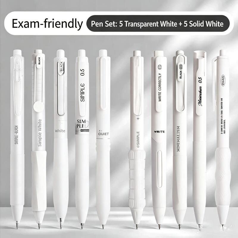 Xiaomi 5/10Pcs Minimalist Transparent 0.5mm Ballpoint Pen Set Large Capacity Quick-Drying Black Gel Pens Fashion Office Signature Pen