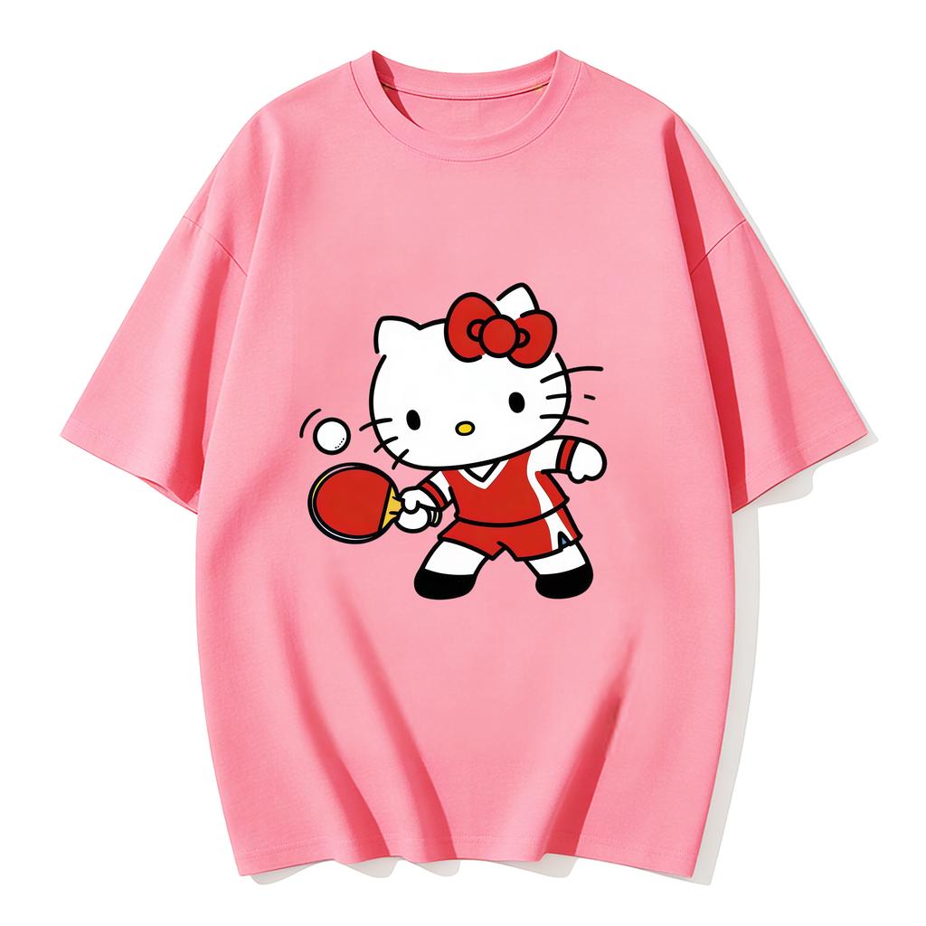 2026 Cartoon Printed Short Sleeve Womens Family Comfortable summer loosefitting Womens clothing