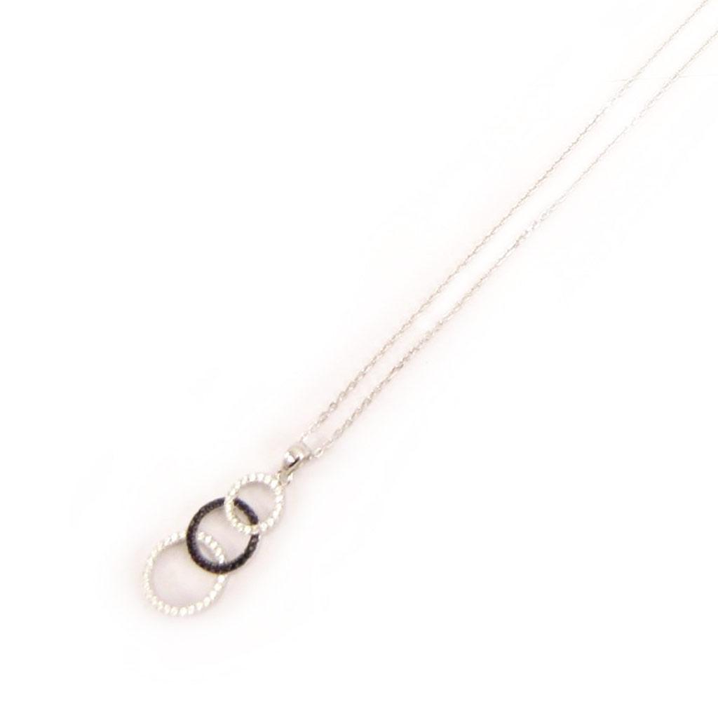 Altesse [L0181] - Collier Argent 'Scarlett' noir blanc