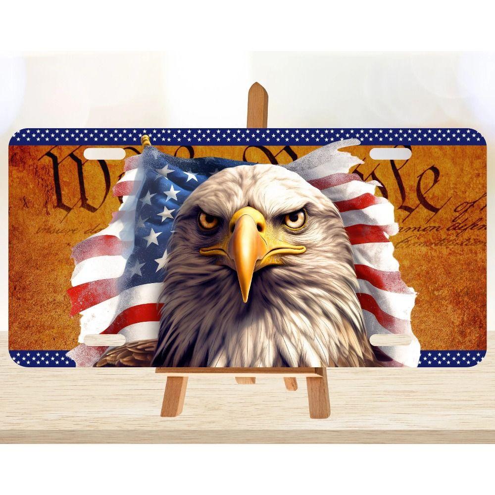 USA Flag Eagle Metal Sign Retro Vintage Wall Decor Patriotic Tin Plate 30x15 cm