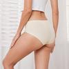 Women's Seamless Ice Silk Mid-Waist Briefs - Comfortable, Solid Color, Plus Size