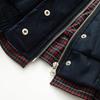 Ethnic Style Retro Plaid Harrington Collar Cotton Jacket for Autumn and Winter