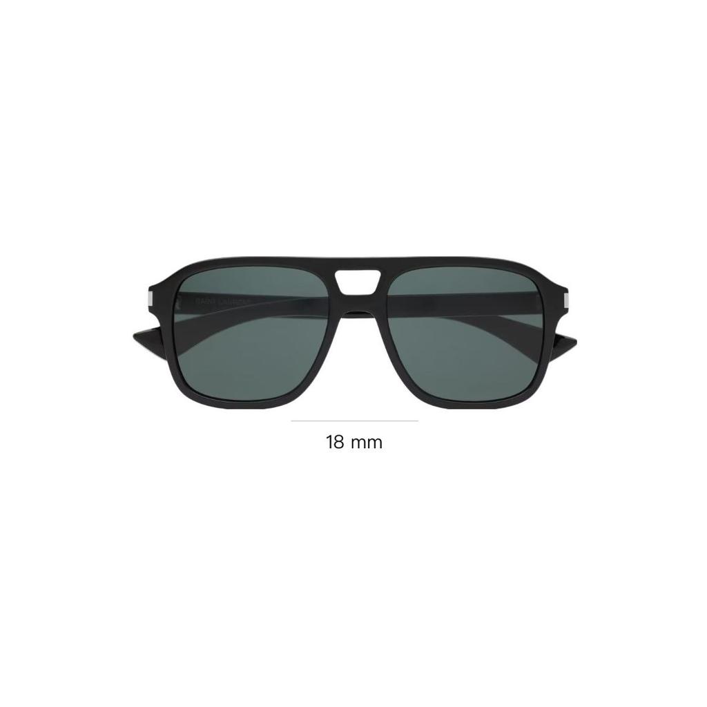 Saint Laurent Metal Hinge Detail Acetate Pilot Sunglasses Unisex sunglasses Black 862875Y99671033