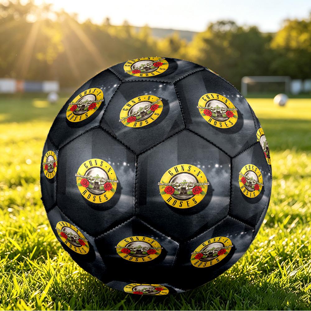 Guns N’ Roses Print Standard Size 5 Soccer Ball Durable Shock?Absorbing Ball For Training Match Outdoor Play