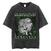 Vintage Washed The Harbinger of Awkward Situations T-shirts Weirdcore Japanese Funny Graphic T Shirt Men's Harajuku T-sh815