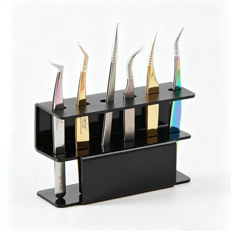 Acrylic Eyelash Tweezers Storage Holder Stand 6 Holes Convenient Tweezers Stand Shelf Hold Lash Extension Women Makeup Tools