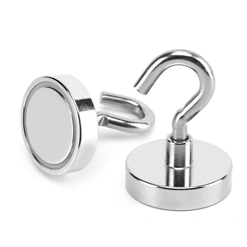 Strong Neodymium Magnetic Hooks - Nickel-Plated, No-Drill, D16 Suction Cup