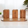 Space Saving 3 Compartment Cutlery Holder Wooden Flatware Organizer  Farmhouse
