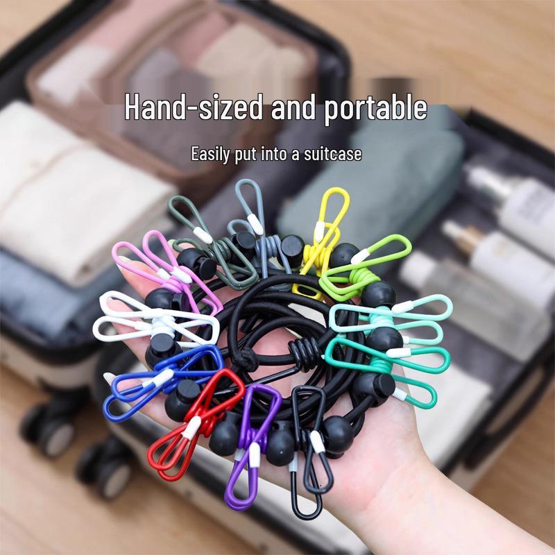 Portable Travel Elastic Clothesline - Windproof, Outdoor Sun Drying, Ideal for Hotels and Tourism.