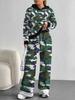 Dark Camouflage European And American Autumn And Winter Casual Long-Sleeved Suit Women'S Hooded Sweater And Trousers Two-Piece Set